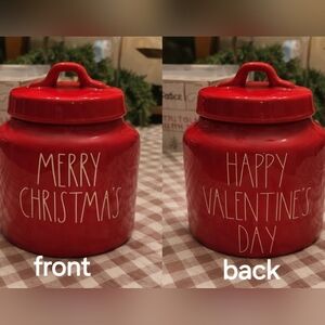 Rae Dunn Red Artisan OG Red MERRY CHRISTMAS canister